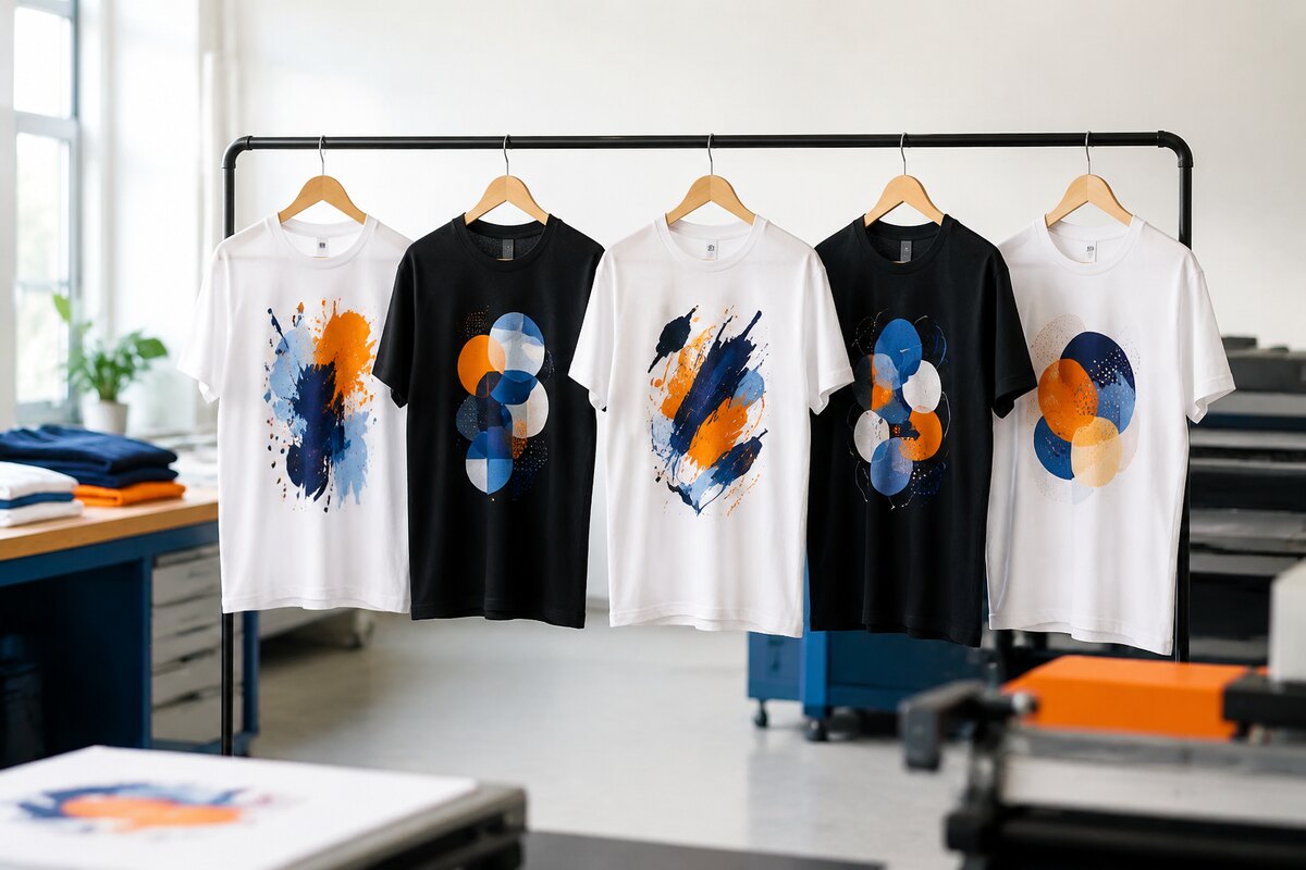 Camisetas blancas y negras personalizadas y listas para entregar